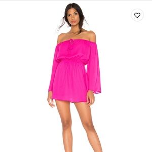 Superdown. Jazzie Off Shoulder Dress in Hot Pink. Size S. New with tags.